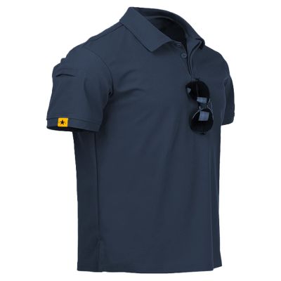 ZITY Mens Polo Shirt Short Sleeve Sports Tactical T-Shirt Athletic Golf Polos Daily Casual Stylish Collared Shirts for Men Navy XX-Large