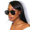 COTIA Fashion Rimless Pilot Sunglasses Women Retro Punk Rivets Personalized Toad Mirror Metal Sun Glasses UV400 (X-Medium, gray) view 3