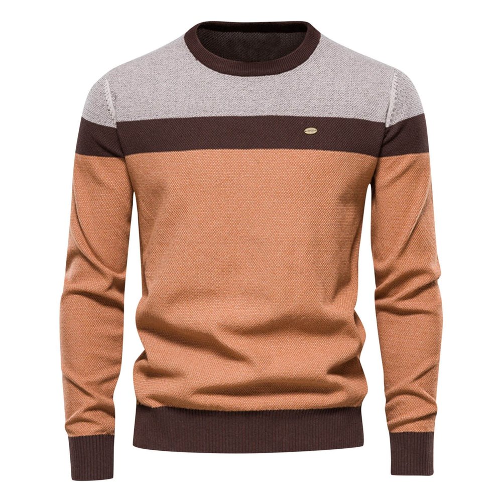 tuduoms Mens Lightweight Crewneck Sweater Cable Knit Thermal Pullover Casual Relaxed Fit Sports Sweaters Lightweight Jumpers