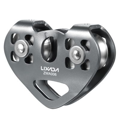Lixada Zip Line Pulley 30KN Tandem Speed Double Pulley for 1/4 5/16 3/8 1/2 Cable Backyard Zipline, Hauling, Rigging and Commercial Purposes,Holds Upto 6700lbs