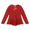 ACSUSS Women's Figure Skating Dress Mesh Patchwork Long Sleeved Ice Skating Skirt Competition Dresses #2 Red Large view 4