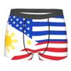 American Filipino flag Mens Boxer Briefs Underwear Breathable Stretch Boxer Trunk with Pouch for Men, Youth view 1