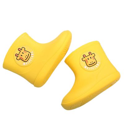 POLG Spring Baby Rain Boots Waterproof Shoes Toddler Kids Boys Girls Cartoon Rubber Waterproof Rain Shoes Rain Boots (Yellow, 1-2 Years)
