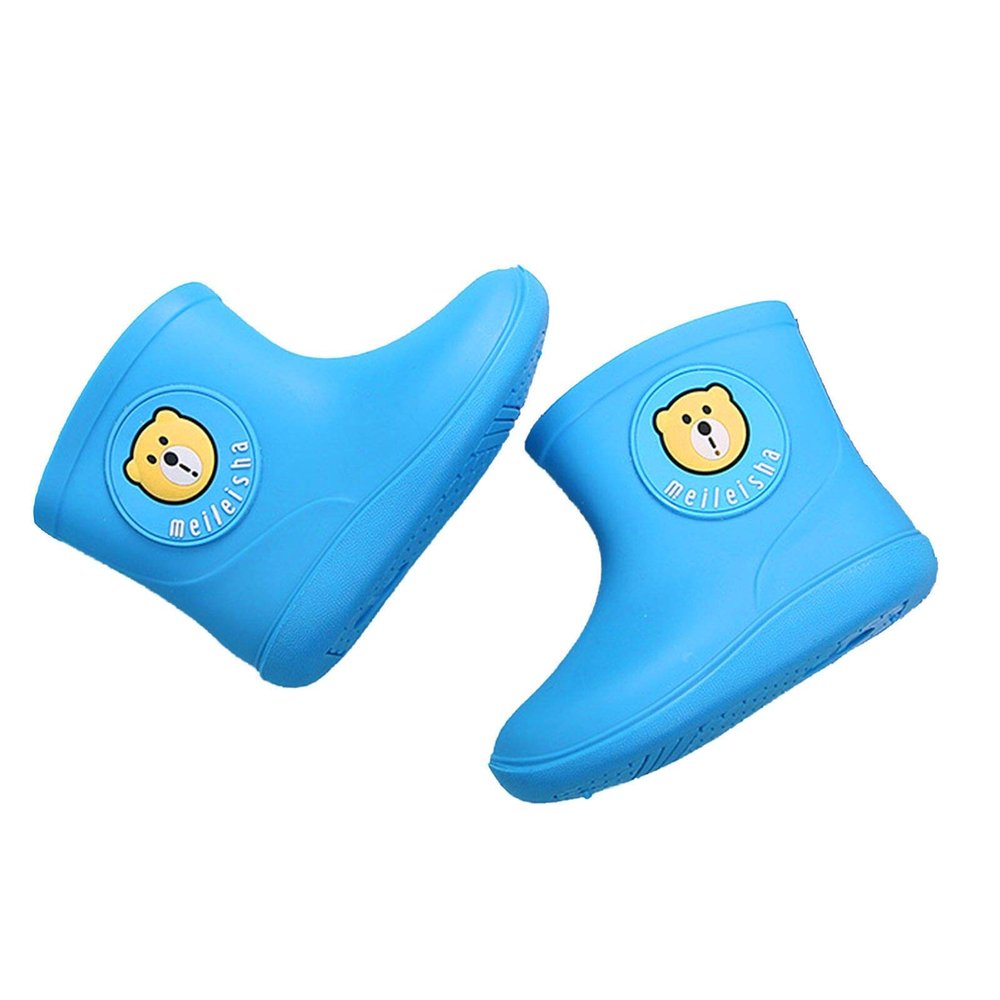 POLG Spring Baby Rain Boots Waterproof Shoes Toddler Kids Boys Girls Cartoon Rubber Waterproof Rain Shoes Rain Boots (Blue, 5-6 Years)