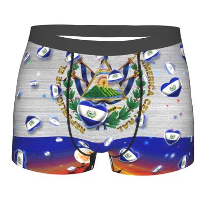 MOCSONE El Salvador Flag Mens Boxer Briefs Underwear Breathable Stretch Boxer Trunk with Pouch for Men, Youth