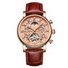 SHATONG Round Automatic Mechanical Movement Men's Watch Multi-dial Waterproof Watch with Leather Strap view 1