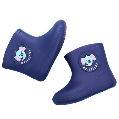 POLG Baby Waterproof Rain Boots Toddler Kids Baby Boys Girls Cartoon Rubber Waterproof Rain Shoes Rain Boots (Dark Blue, 5-6 Years)