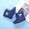 POLG Baby Waterproof Rain Boots Toddler Kids Baby Boys Girls Cartoon Rubber Waterproof Rain Shoes Rain Boots (Dark Blue, 5-6 Years) view 2
