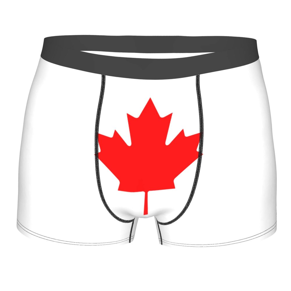 Flag of Canada Mens Boxer Briefs Underwear Breathable Stretch Boxer Trunk with Pouch for Men, Youth