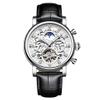 SHATONG Round Automatic Mechanical Movement Men's Watch Multi-dial Waterproof Watch with Leather Strap view 1