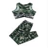 Jugaoge Kids Girls Gymnastics Crop Top Sport Bras with Athletic Pants Trousers 2 Pieces Activewear Set Camouflage Green 4 Years view 4