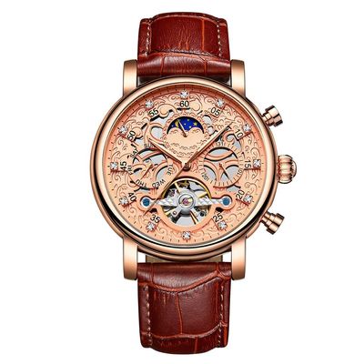 SHATONG Multi-dial Waterproof Men's Watch Business Round Analog Mechanical Movement Watch,case Diameter: 42mm