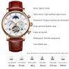 SHATONG Business Casual Original Mechanical Movement Men's Watch Multi-Function Waterproof Watch with Leather Strap view 3