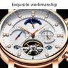 SHATONG Business Casual Original Mechanical Movement Men's Watch Multi-Function Waterproof Watch with Leather Strap view 4