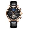 SHATONG Round Automatic Mechanical Movement Men's Watch Multi-dial Waterproof Watch with Leather Strap view 1