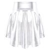 FEESHOW Kids Girls Shiny Metallic Mini Pleated Flared Skater Skirt School Athletic Dance Scooter Skort Skirt A Silver 6 Years view 2