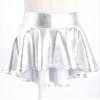 FEESHOW Kids Girls Shiny Metallic Mini Pleated Flared Skater Skirt School Athletic Dance Scooter Skort Skirt A Silver 6 Years view 3