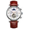 SHATONG Round Automatic Mechanical Movement Men's Watch Multi-dial Waterproof Watch with Leather Strap view 1