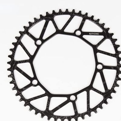 catazer Bike Chain Wheel 50/52/54/56/58T 130 BCD 9 10 11 Speed Hollow CNC Alloy Single Disc Chainwheel for Road Bike MTB Bike (52T)