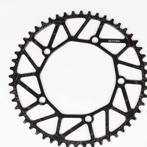 catazer Bike Chain Wheel 50/52/54/56/58T 130 BCD 9 10 11 Speed Hollow CNC Alloy Single Disc Chainwheel for Road Bike MTB Bike (52T)