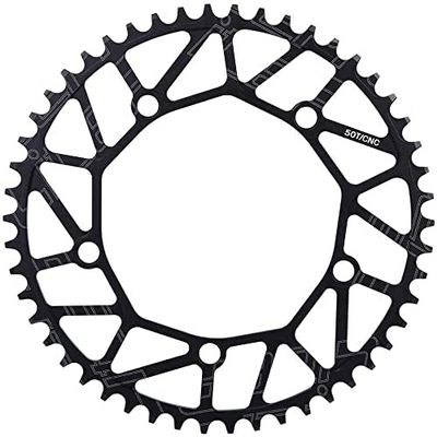 catazer Bike Chain Wheel 50/52/54/56/58T 130 BCD 9 10 11 Speed Hollow CNC Alloy Single Disc Chainwheel for Road Bike MTB Bike (50T)