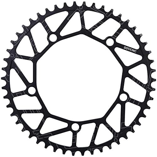 catazer Bike Chain Wheel 50/52/54/56/58T 130 BCD 9 10 11 Speed Hollow CNC Alloy Single Disc Chainwheel for Road Bike MTB Bike (50T)