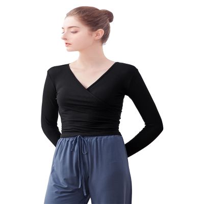 Lovdaswi Women's Self Tie Wrap Top Black