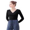 Lovdaswi Women's Self Tie Wrap Top Black view 1