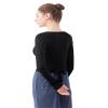 Lovdaswi Women's Self Tie Wrap Top Black view 2