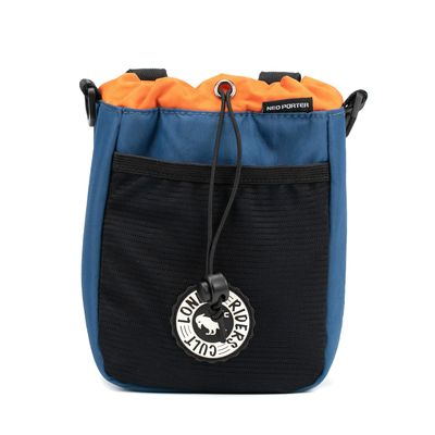 ULAC NEO PORTER C-HOLD Bike Feed Bag for Top Tube, Handlebar, Stem and Saddles (Navy-Orange, Large)
