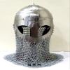Nautical Replica Hub Viking Helmet with chain mail Medieval W/Wood Stand Valas Guard Armor Costume Halloween Helmet Silver Finish view 3