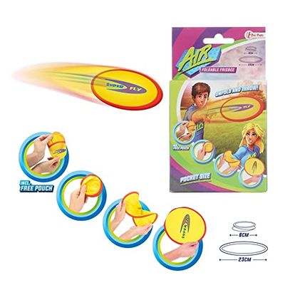 Air 62361A Foldable Frisbee 'Pocket' +Cover No aplica Skill Games, Multicoloured