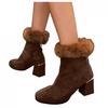 Bcshiye Womens Chunky Heels Ankle Booties Ankle Boots Chunky High Heels Zipper Short Boots Mid Heel Chelsea Boots view 1
