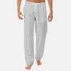 Men's Casual Cotton Linen Pajama Pants Fashion Loose Fit Open Bottom Sport Trousers Lightweight Straight-leg Sweatpants Gray view 2