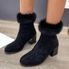 Bcshiye Womens Chunky Heels Ankle Booties Ankle Boots Chunky High Heels Zipper Short Boots Mid Heel Chelsea Boots view 4