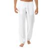 Men's Casual Cotton Linen Pajama Pants Fashion Loose Fit Open Bottom Sport Trousers Lightweight Straight-leg Sweatpants view 1