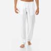 Men's Casual Cotton Linen Pajama Pants Fashion Loose Fit Open Bottom Sport Trousers Lightweight Straight-leg Sweatpants view 2