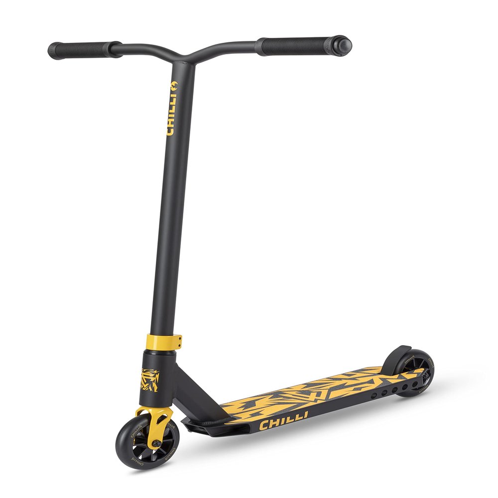 Chilli Corey Funk Signature Scooter- Quality Freestyle Extreme Beginner Stunt Scooter for Ages 6 and up , 110mm Wheels, Chromoly T-bar, Chilli Spider IHC Compression, Pre-Assembled