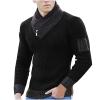 tuduoms Scarf Collar Knitted Sweater for Men Long Sleeve Rib-knit Pullover Slim Fit Comfort Jumper Tops Turtleneck Sweaters view 1