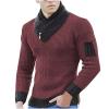 tuduoms Scarf Collar Knitted Sweater for Men Long Sleeve Rib-knit Pullover Slim Fit Comfort Jumper Tops Turtleneck Sweaters view 1