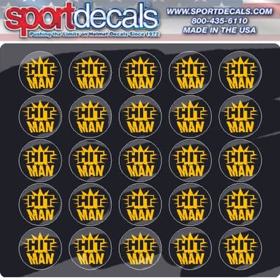 Sportdecals Hitman 3/4" Award Decals (Yellow Gold on Black)