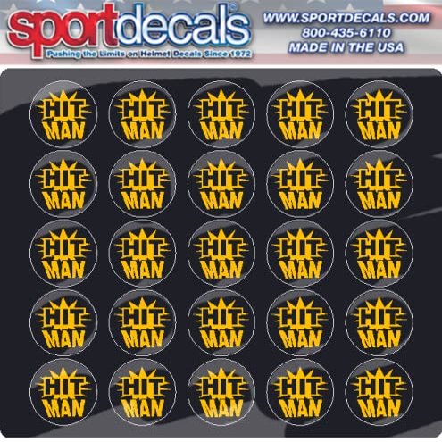 Sportdecals Hitman 3/4" Award Decals (Yellow Gold on Black)