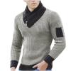 tuduoms Scarf Collar Knitted Sweater for Men Long Sleeve Rib-knit Pullover Slim Fit Comfort Jumper Tops Turtleneck Sweaters view 1