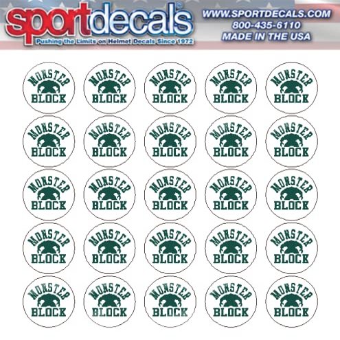 Sportdecals Monster Block 3/4" Award Decals (Forest on White)