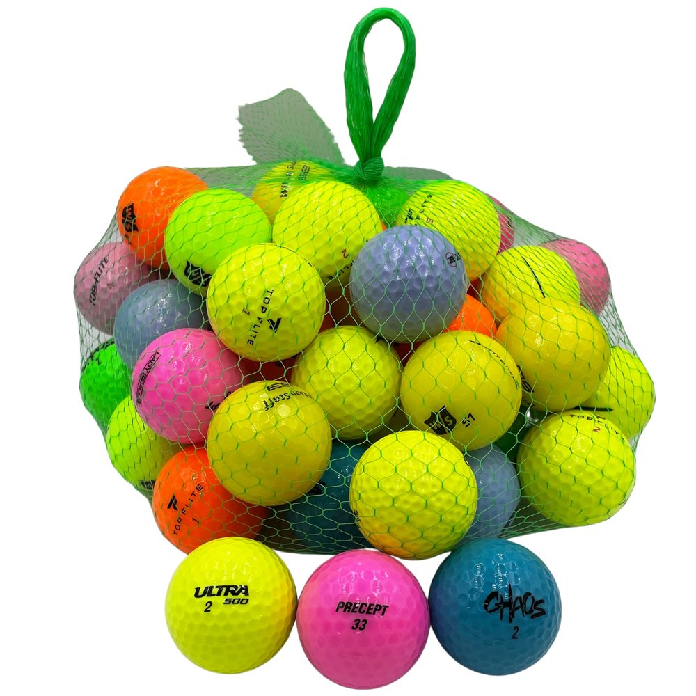 Golf Ball Planet 50 Pack Used Golf Balls Mix Colors (Mix Color 5A / Mint)