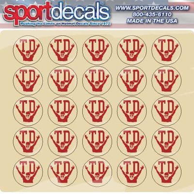 Sportdecals TD 3/4" Award Decals (Scarlet Red)
