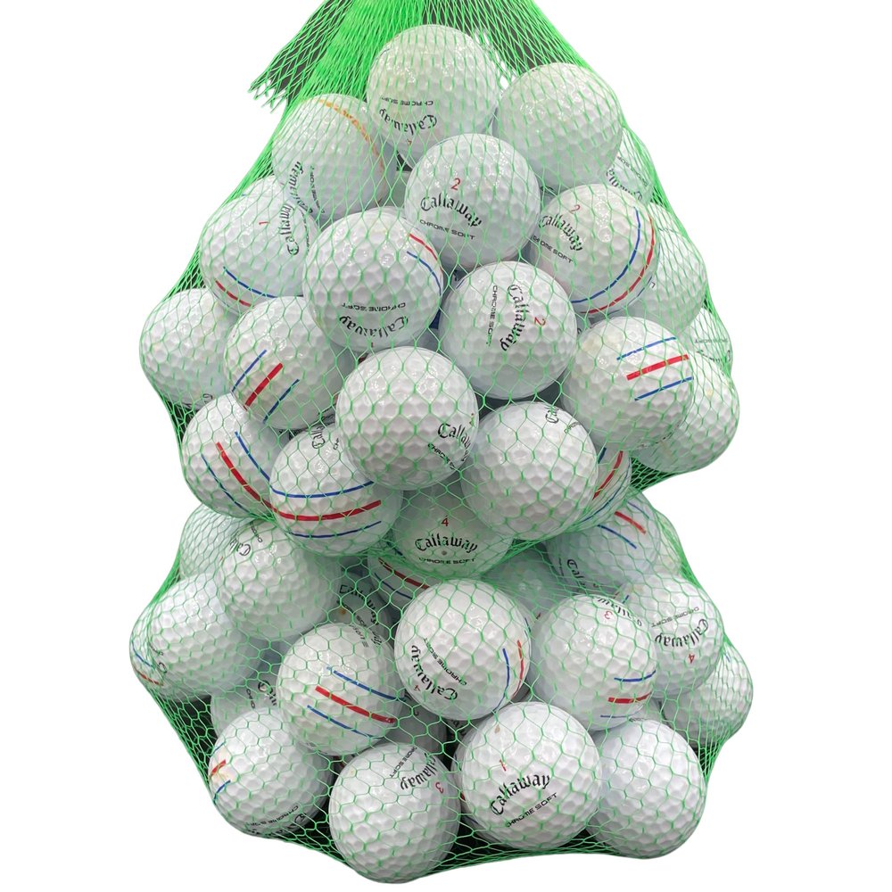 Golf Ball Planet Chrome Soft Triple Track Mix Used Golf Balls 3A/Good (100 Pack, White)