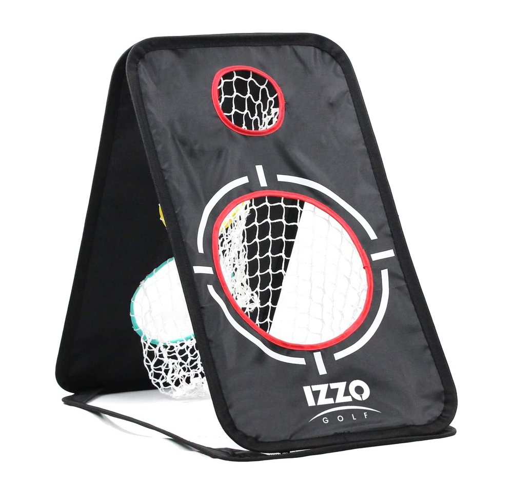Izzo Golf A-Frame Chipping Practice Net Indoor/Outdoor - Golf Chipping Practice Training Net Designed to Improve Chipping Accuracy, Black