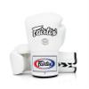 Fairtex BGL6 Handmade Leather Gloves| Optimal fist Closure with a Locked-Thumb Design| Premium Leather |Triple-Layered Foam |Lace-up Closure. Ideal for Boxing, MMA, and Kickboxing.(White/18oz) view 1