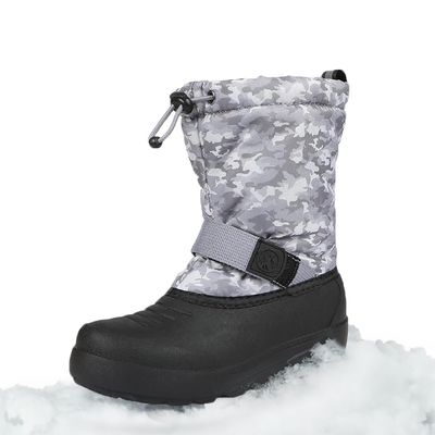Northside Kid's Frosty Insulated Winter Snow Boots - Gray/Camo, 6 Toddler